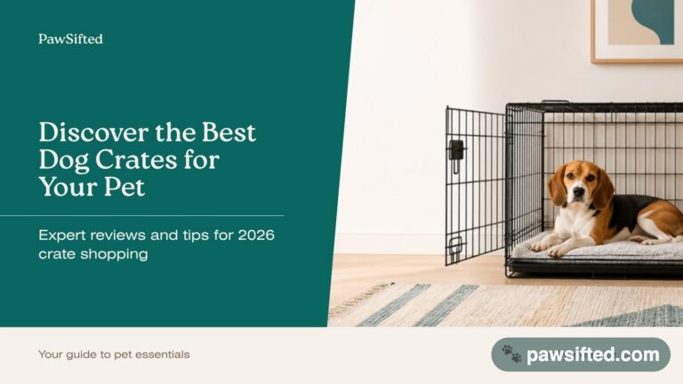 Beagle resting inside a wire dog crate